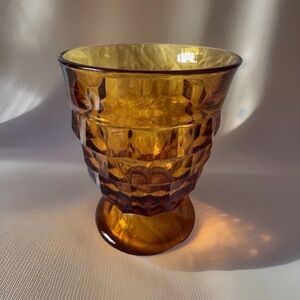 VTG INDIANA COLONY Whitehall Amber 8oz. Ftd Juice Glass VGC Set of 1